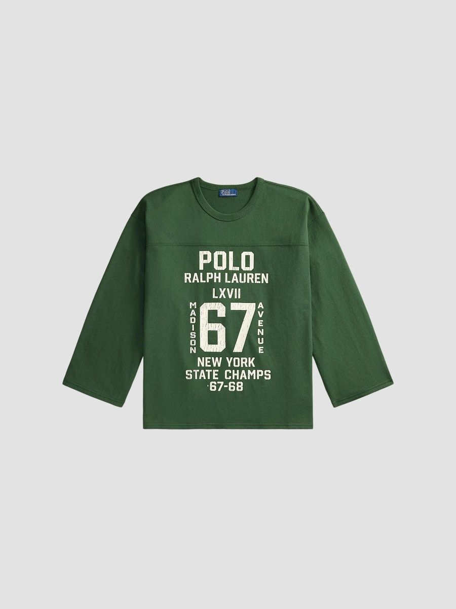 Polo Ralph Lauren Women's Varisty Logo Relaxed-Fit T-Shirt - Bottle Green - Size XS