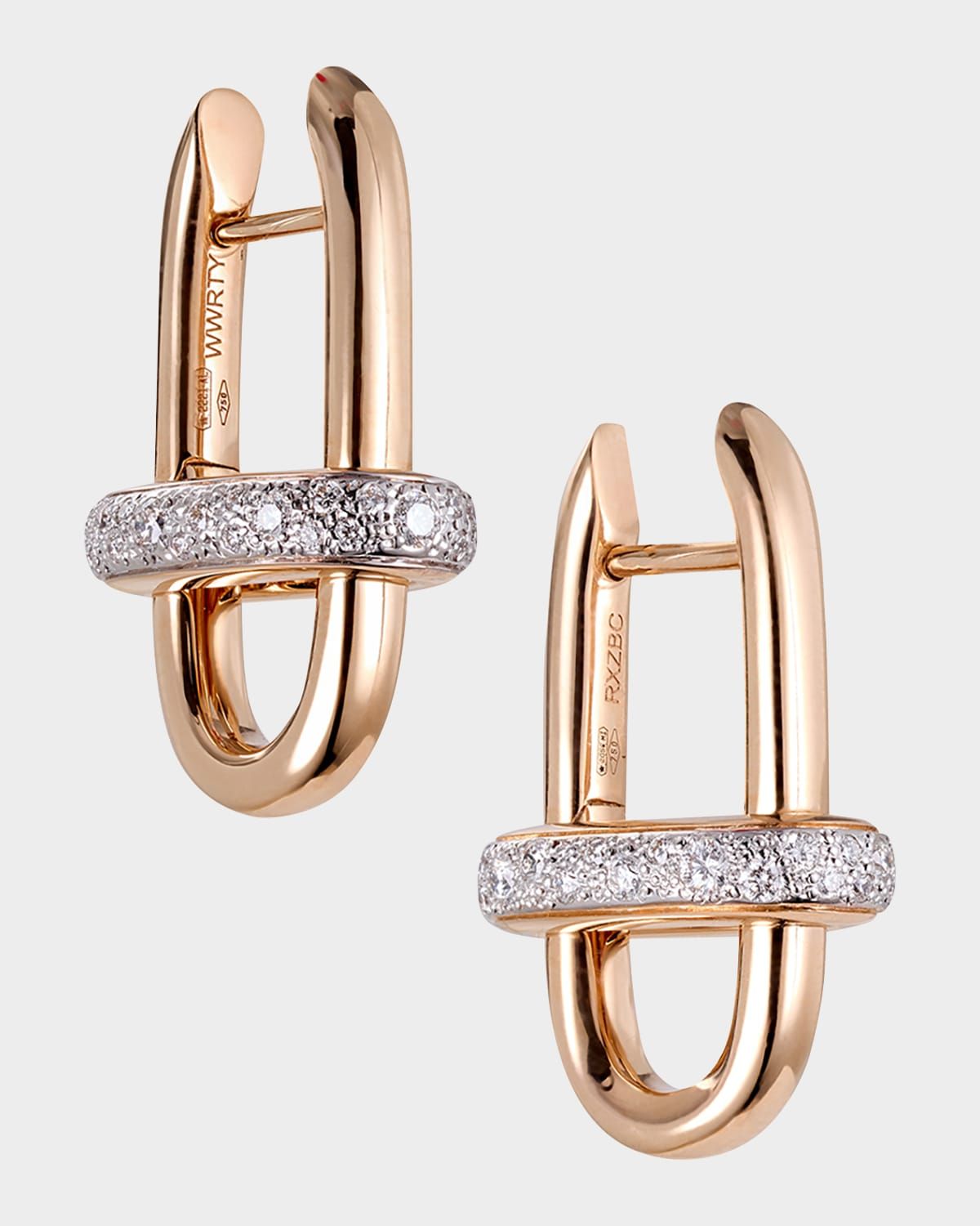 Iconica 18K Rose Gold Diamond Link Earrings
