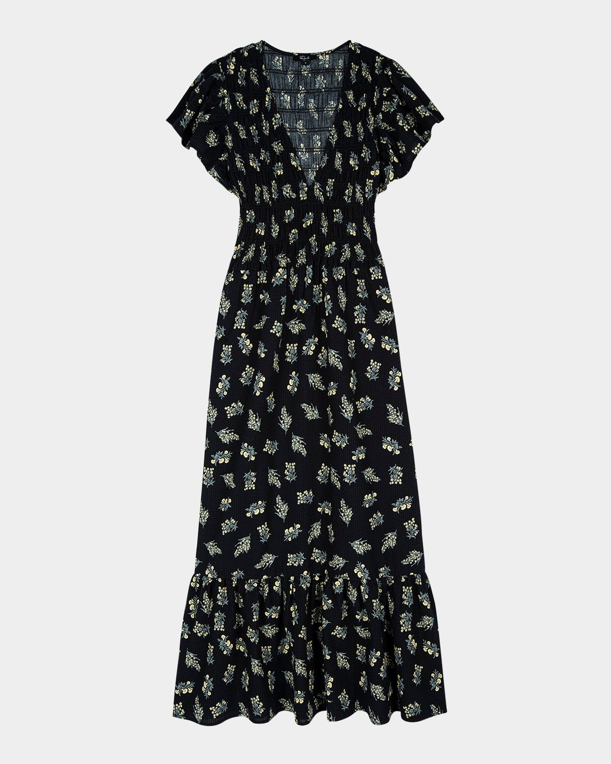 Clementine Flutter-Sleeve Midi Dress