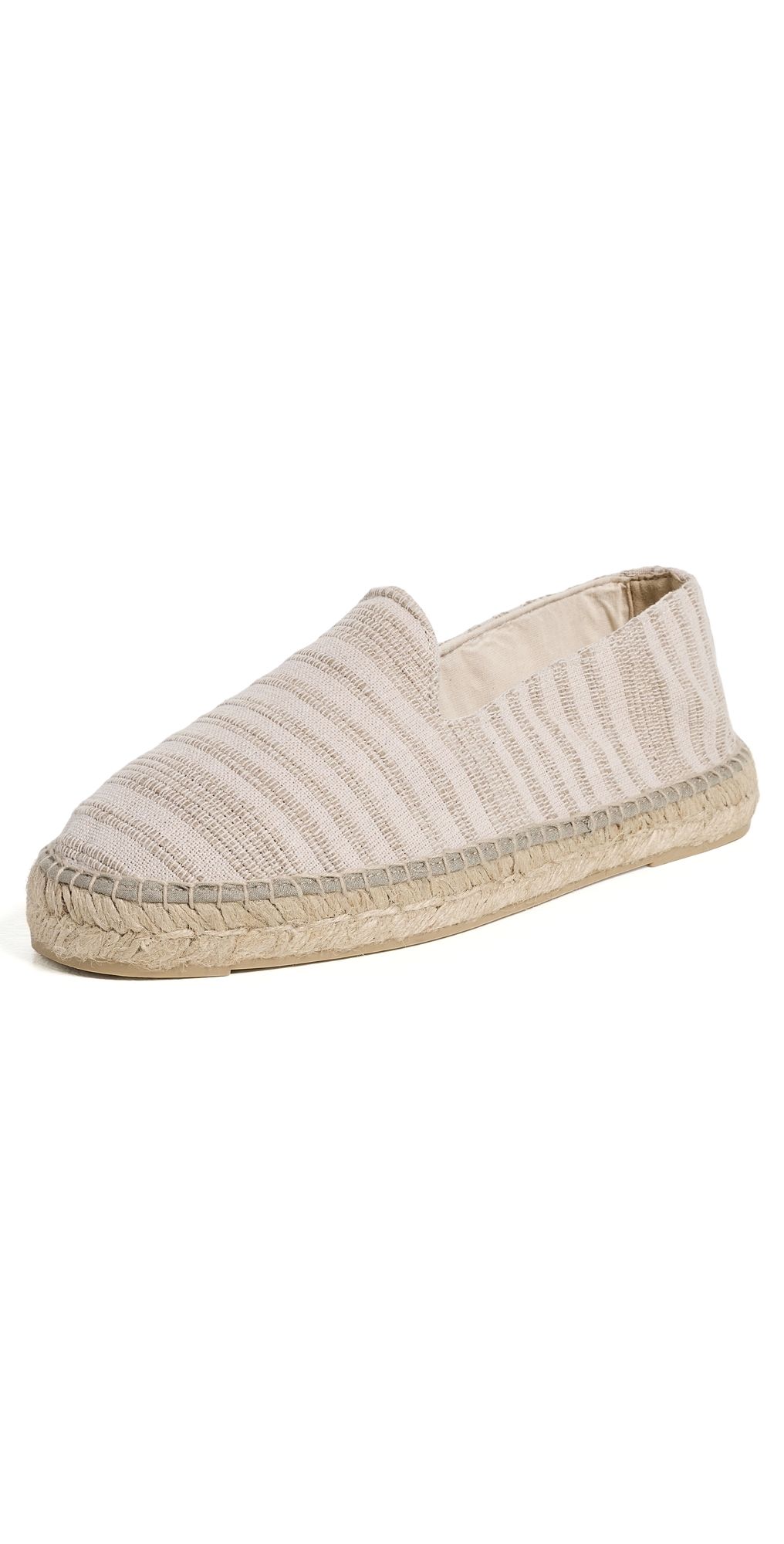 Manebi Cotton Jacquard Stripe Classic Espadrilles Natural Stripes 42