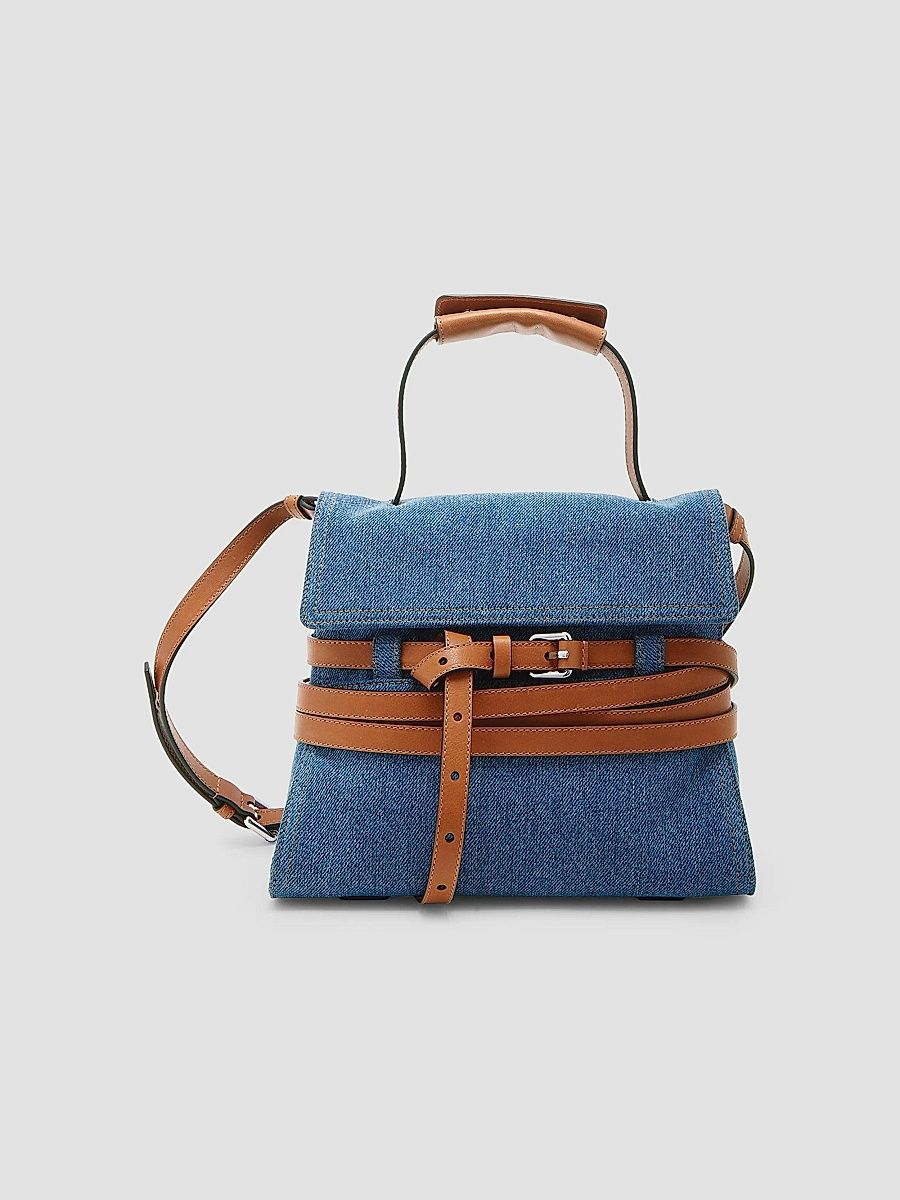 Moschino Women's Tie Me Denim Top Handle Bag - Denim