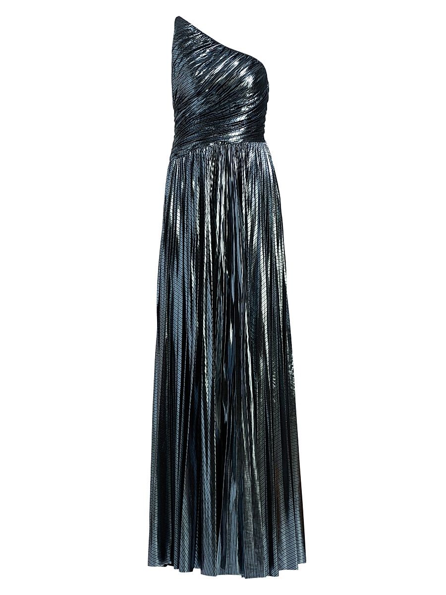 Women's Terese Metallic Jersey One-Shoulder Gown - Slate - Size 16