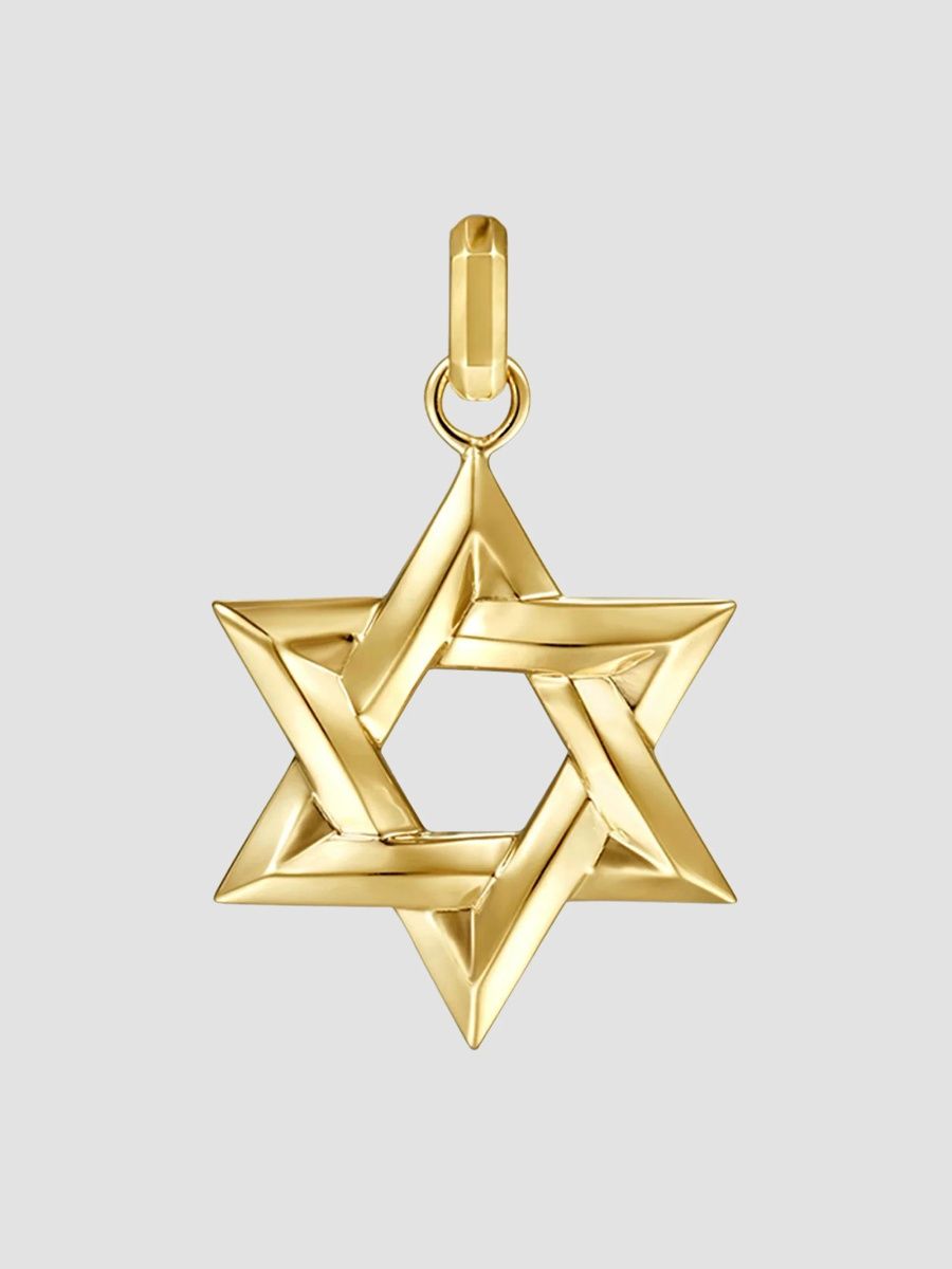 Gabriel & Co Men's Modern Relics 14K Yellow Gold Star of David Pendant - Gold