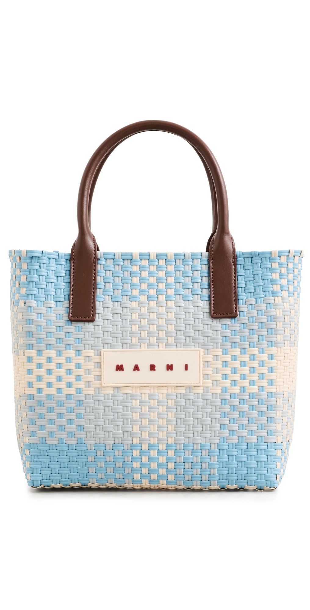 Marni Check Tote Lily White/Vanilla/Wild Cherry One Size