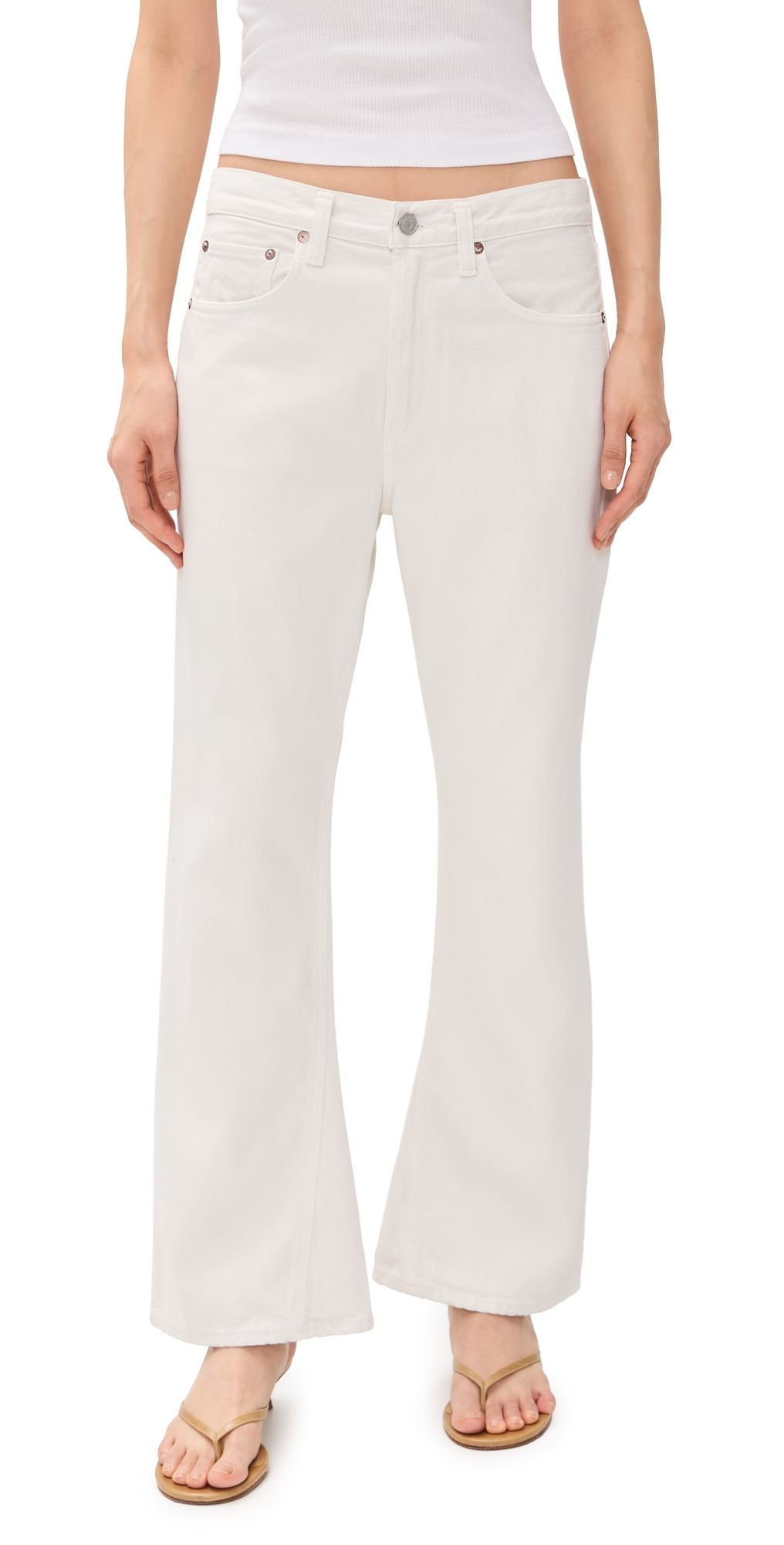 AGOLDE Kick Boot Ankle Jeans Chalk White 23