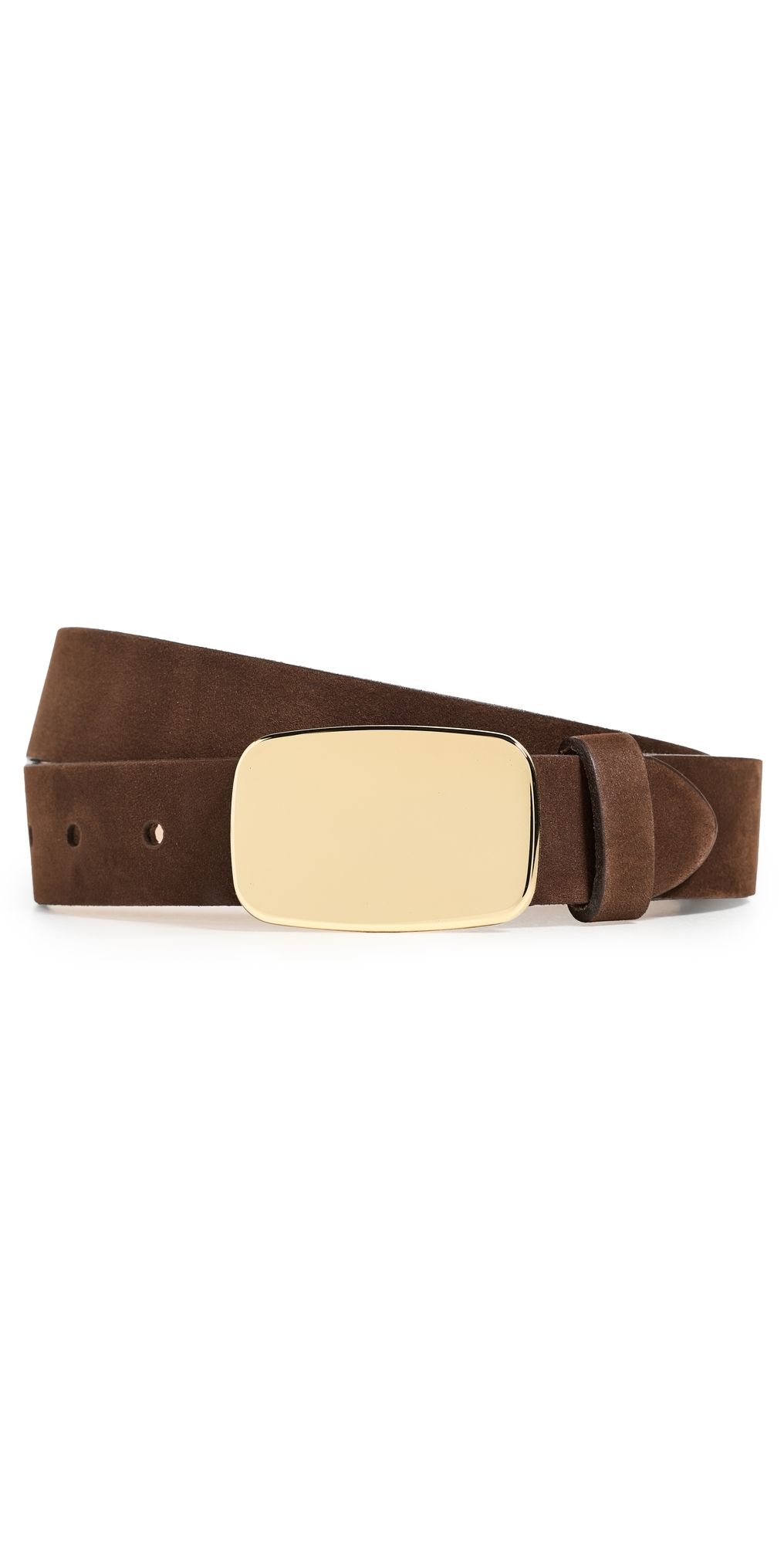 L'AGENCE Hennie Sleek Leather Belt Chocolate Nubuck XS