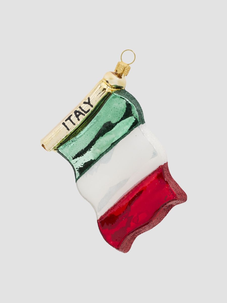 Italian Flag Glass Ornament
