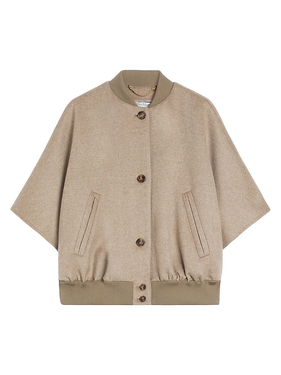 Women's Lightweight Cashmere Cape - Beige - Size Medium