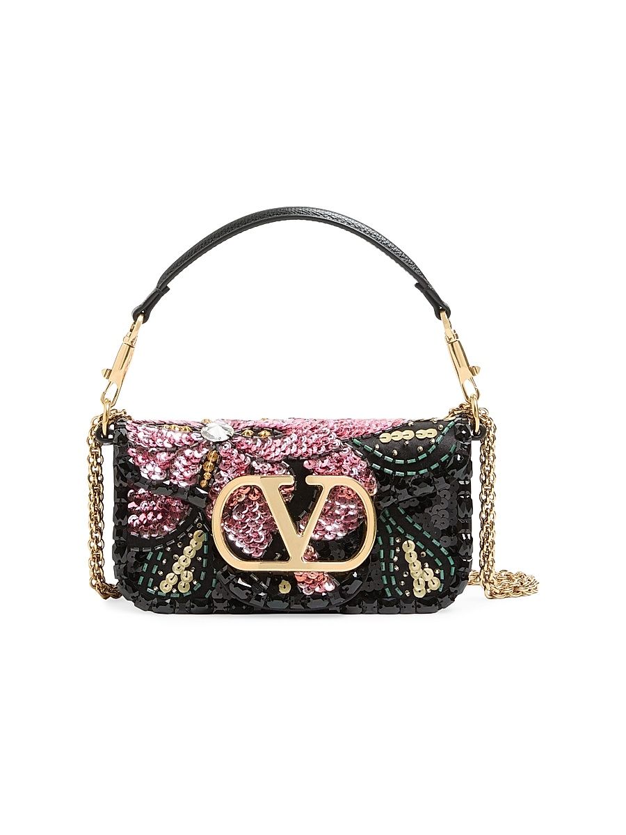 Women's Locò Small Embroidered Shoulder Bag - Multicolored