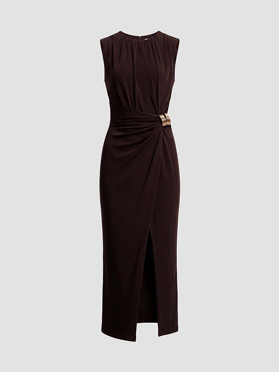Women's Mikey Crepe Jersey Midi Dress - Mocha - Size XXL