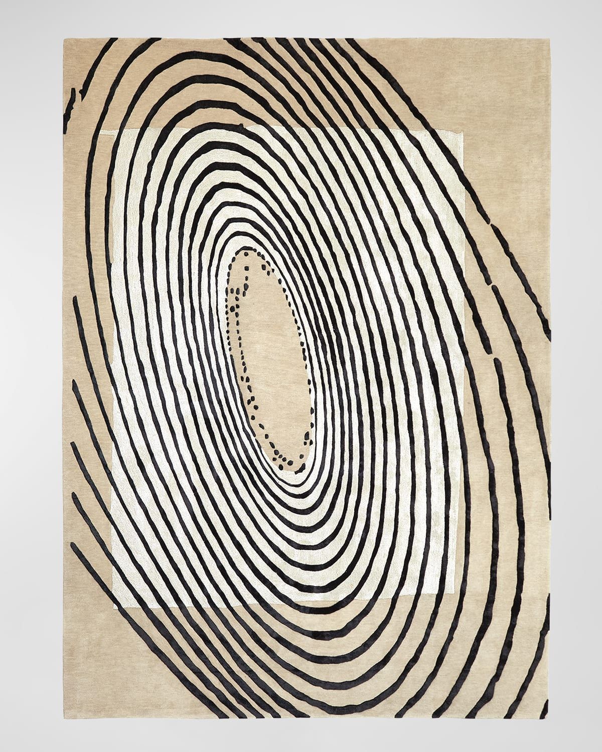 Concentric Circles Hand-Tufted Rug, 8 & apos; x 10 & apos;