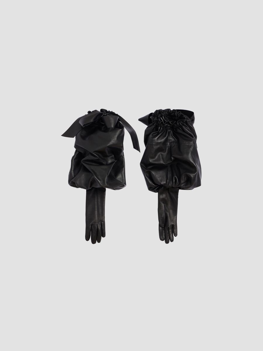 Givenchy Women's Large Bonbon Gloves in Nappa Leather - Black - Size 7.5