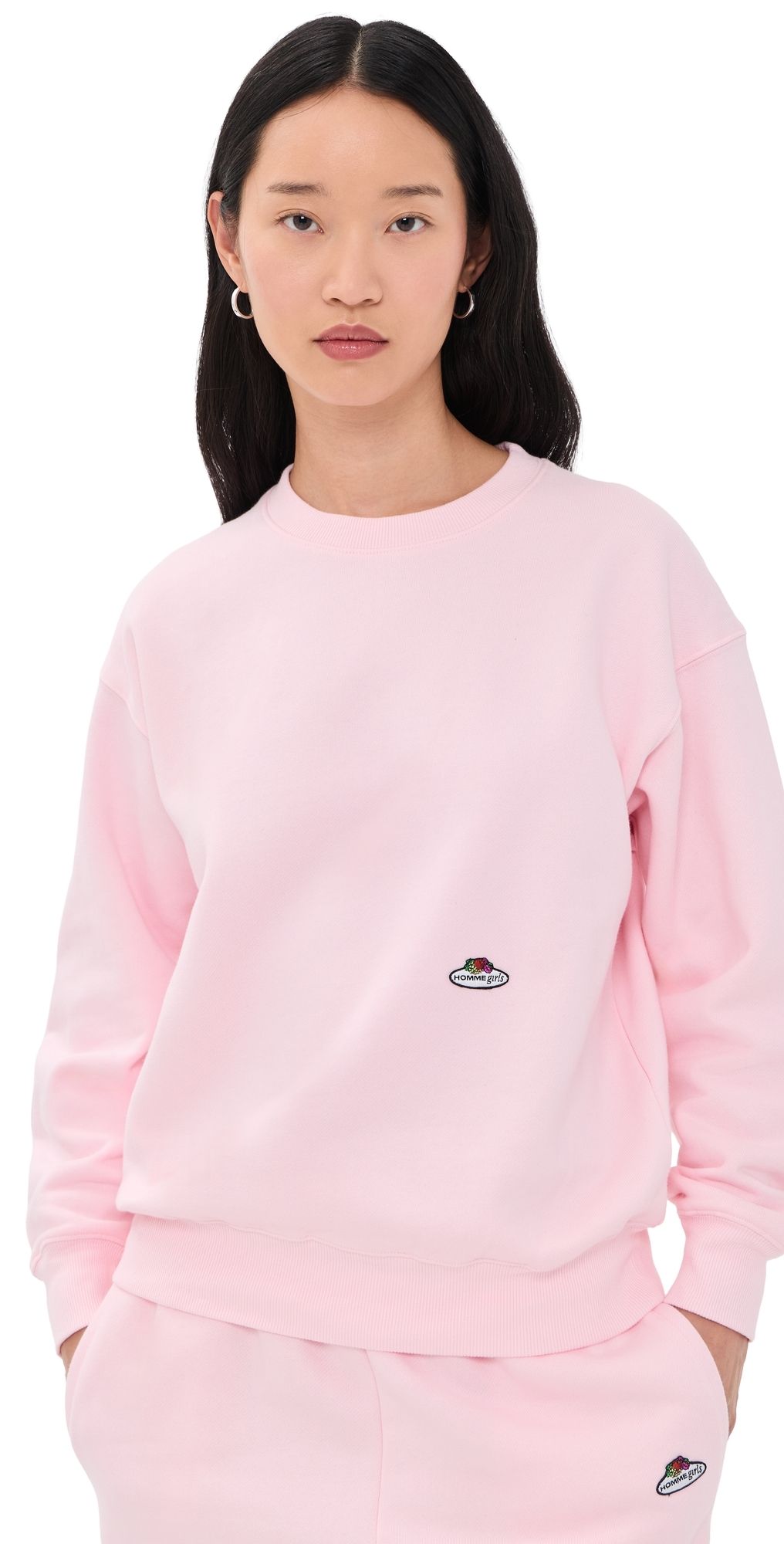 HOMMEGIRLS HOMMEGIRLS x Fruit of The Loom Crew Neck Sweatshirt Baby Pink XL