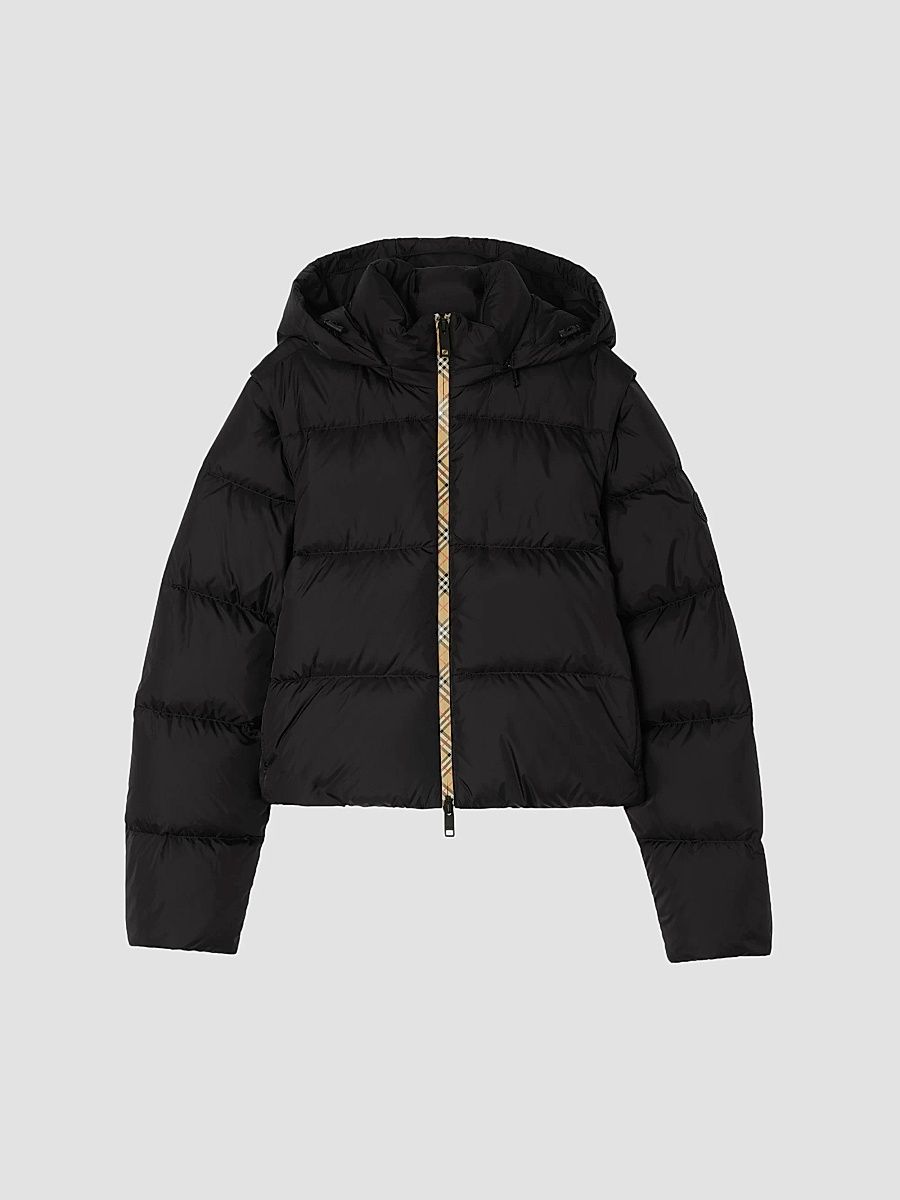 Women's Langdale Hooded Convertible Puffer Jacket - Black - Size XXS