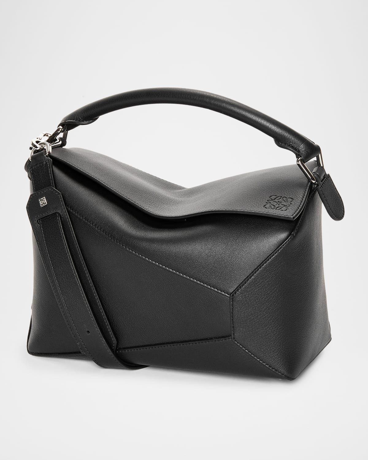 Puzzle Edge Medium Top-Handle Bag in Leather