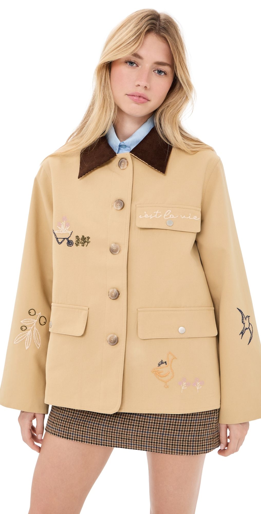 ASTR the Label Hope Barn Jacket Khaki Brown S