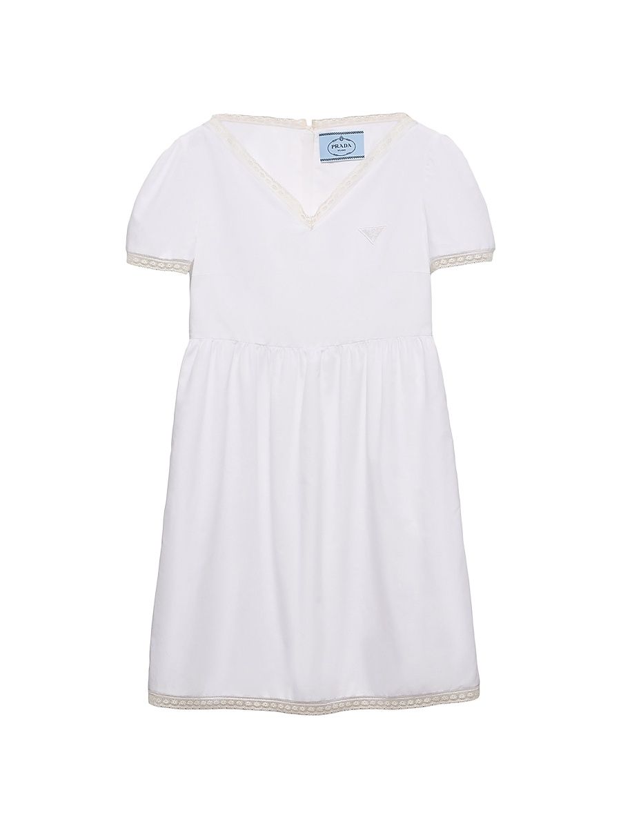 Women's Embroidered Vintage-Look Fabric Mini-Dress - White - Size 6