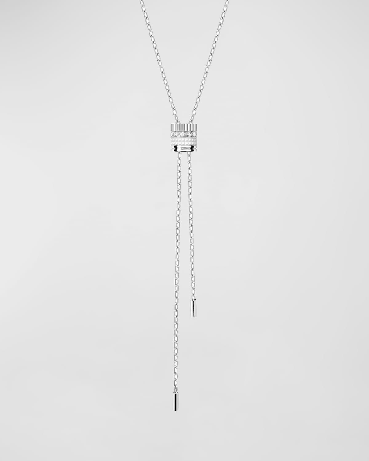 Quatre 18K White Gold Double Edition Small Tie Necklace