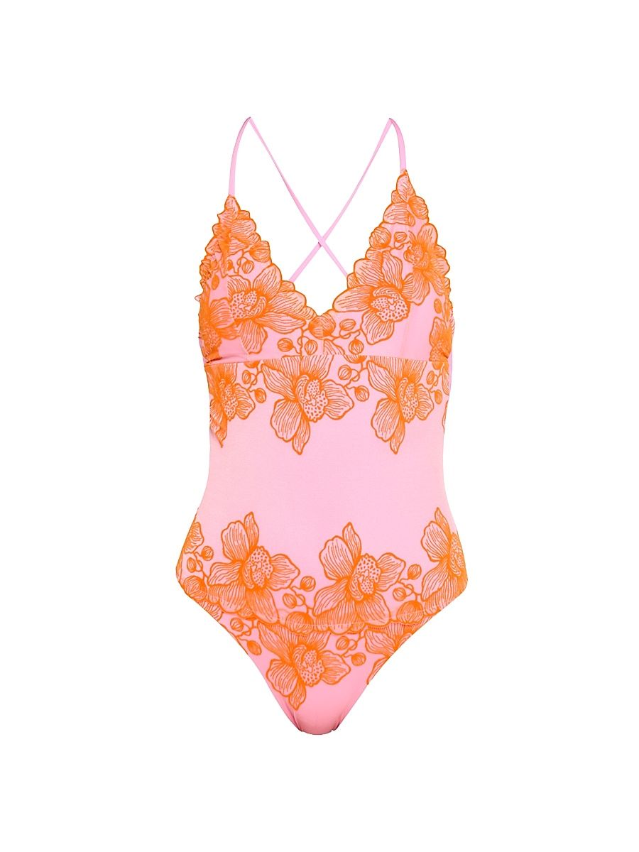 Women's Eloise One-Piece Swimsuit - Pink - Size Medium