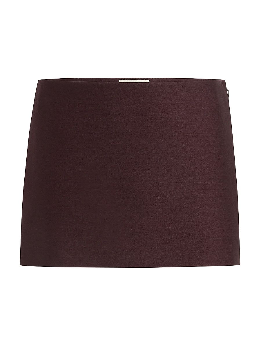 Women's Jett Virgin Wool-Silk Miniskirt - Almandine - Size 8