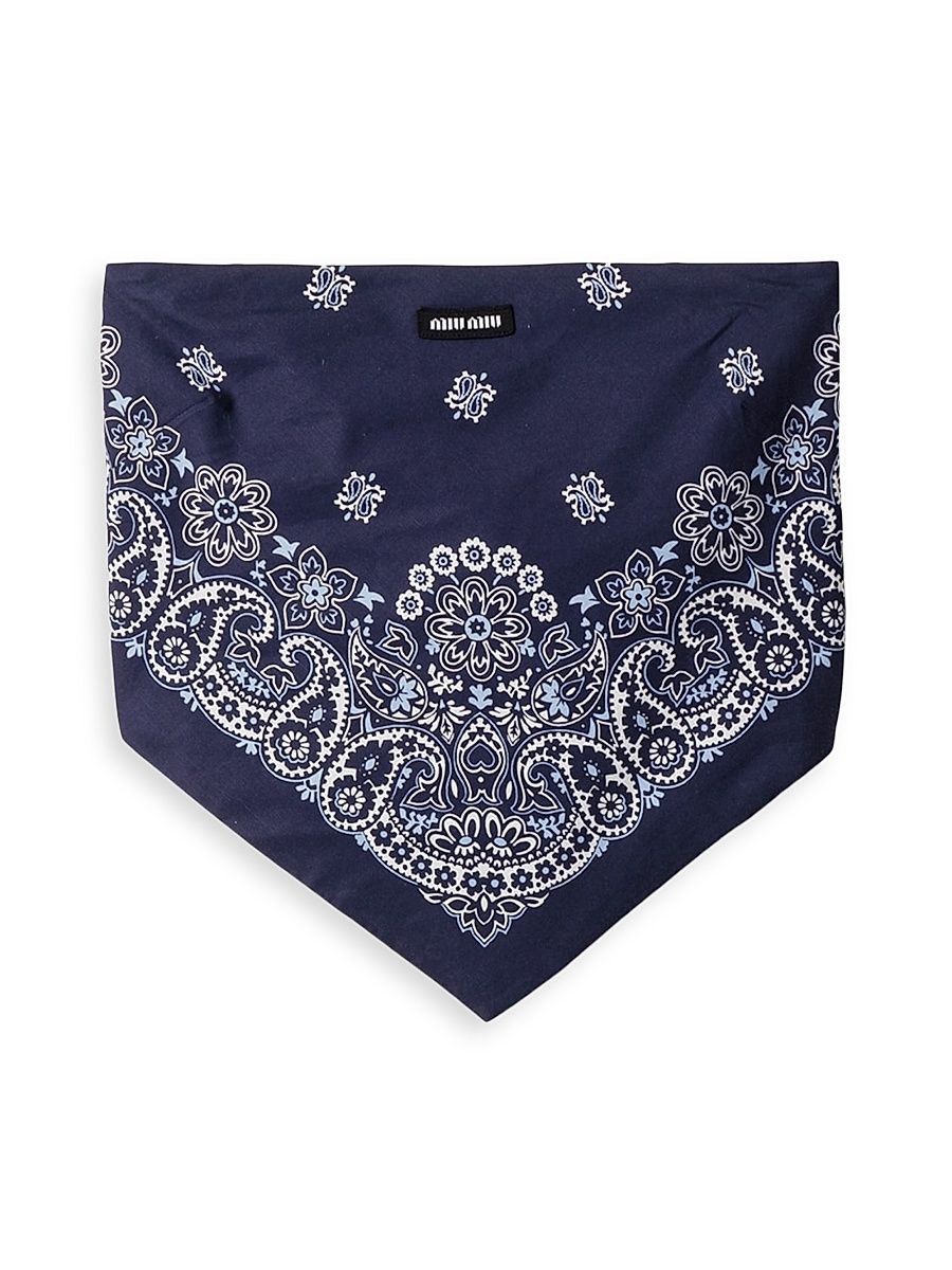 Women's Printed Poplin Bandana Top - Blue - Size 4
