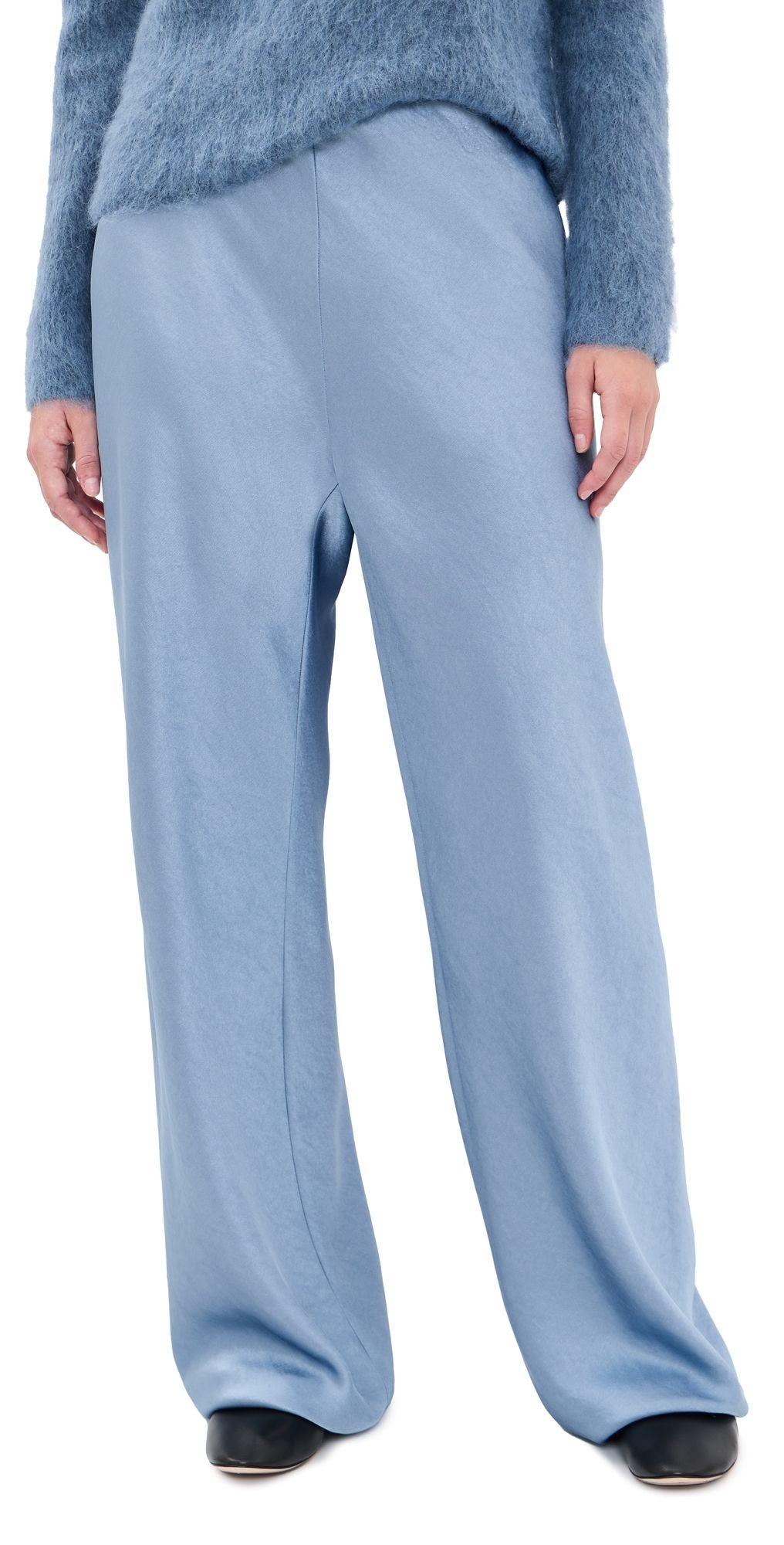 Vince Colette Fluid Satin Bias Pants Dusty Olive XS