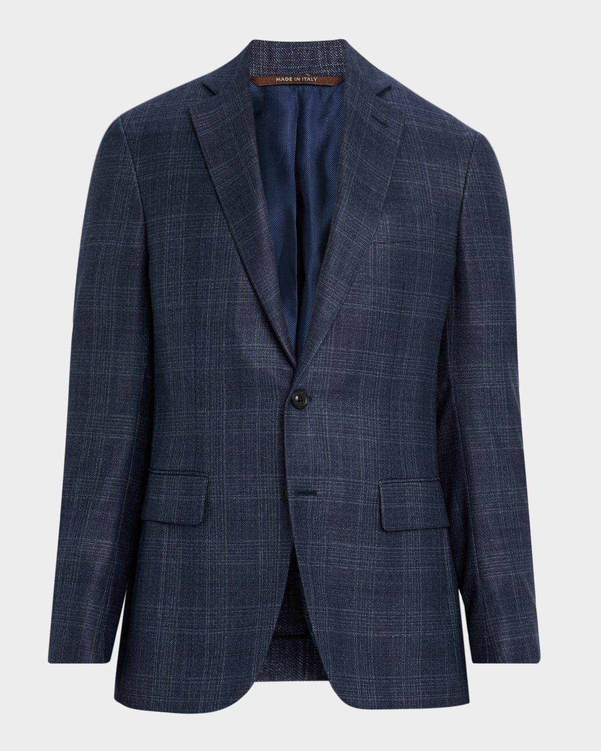 Men & apos;s Tonal Plaid Wool Stretch Sport Coat