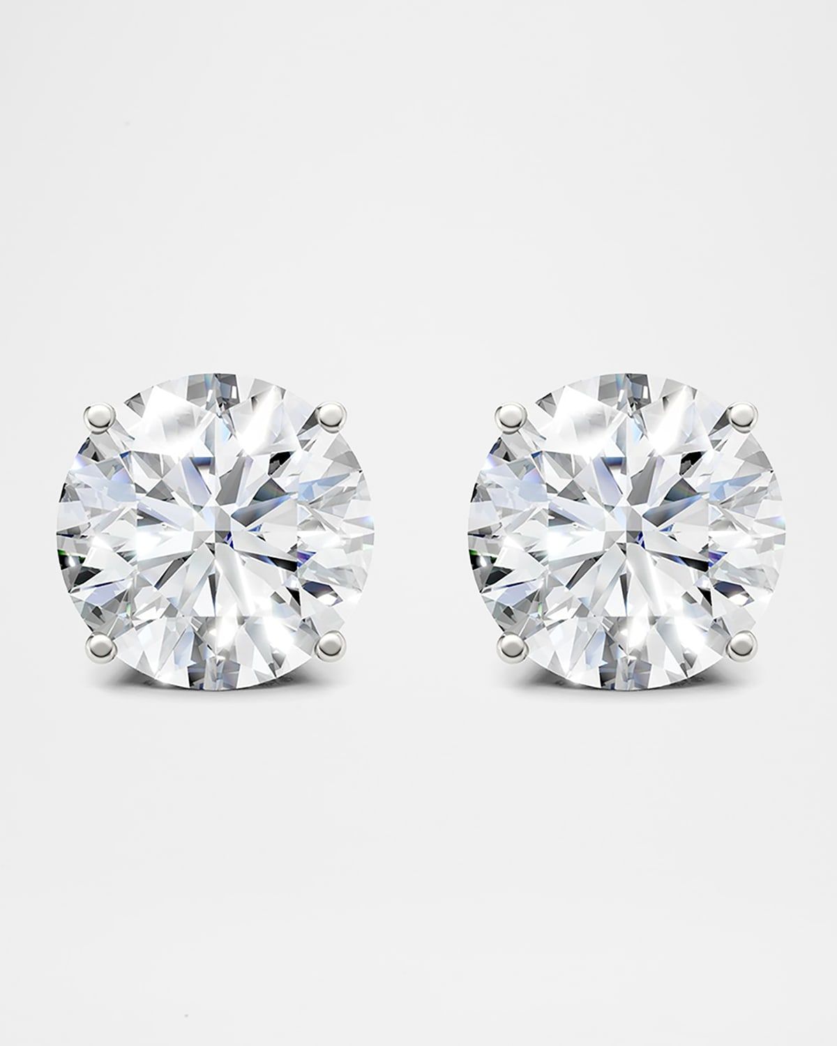 Lab Grown Diamond 18K White Gold Stud Earrings, 2.0tcw