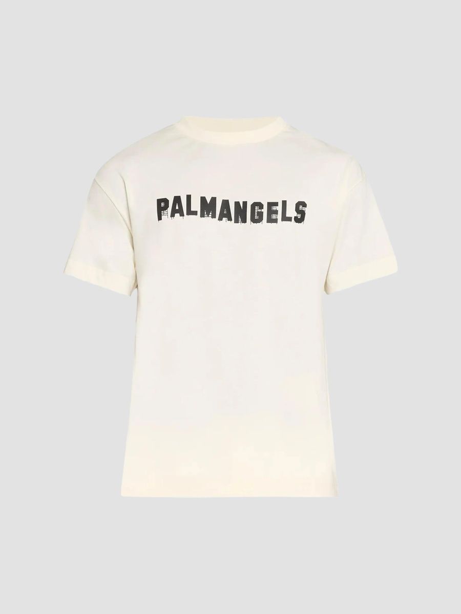 Palm Angels Men's Palm Hills Cotton Crewneck T-Shirt - Off White Black - Size XXL