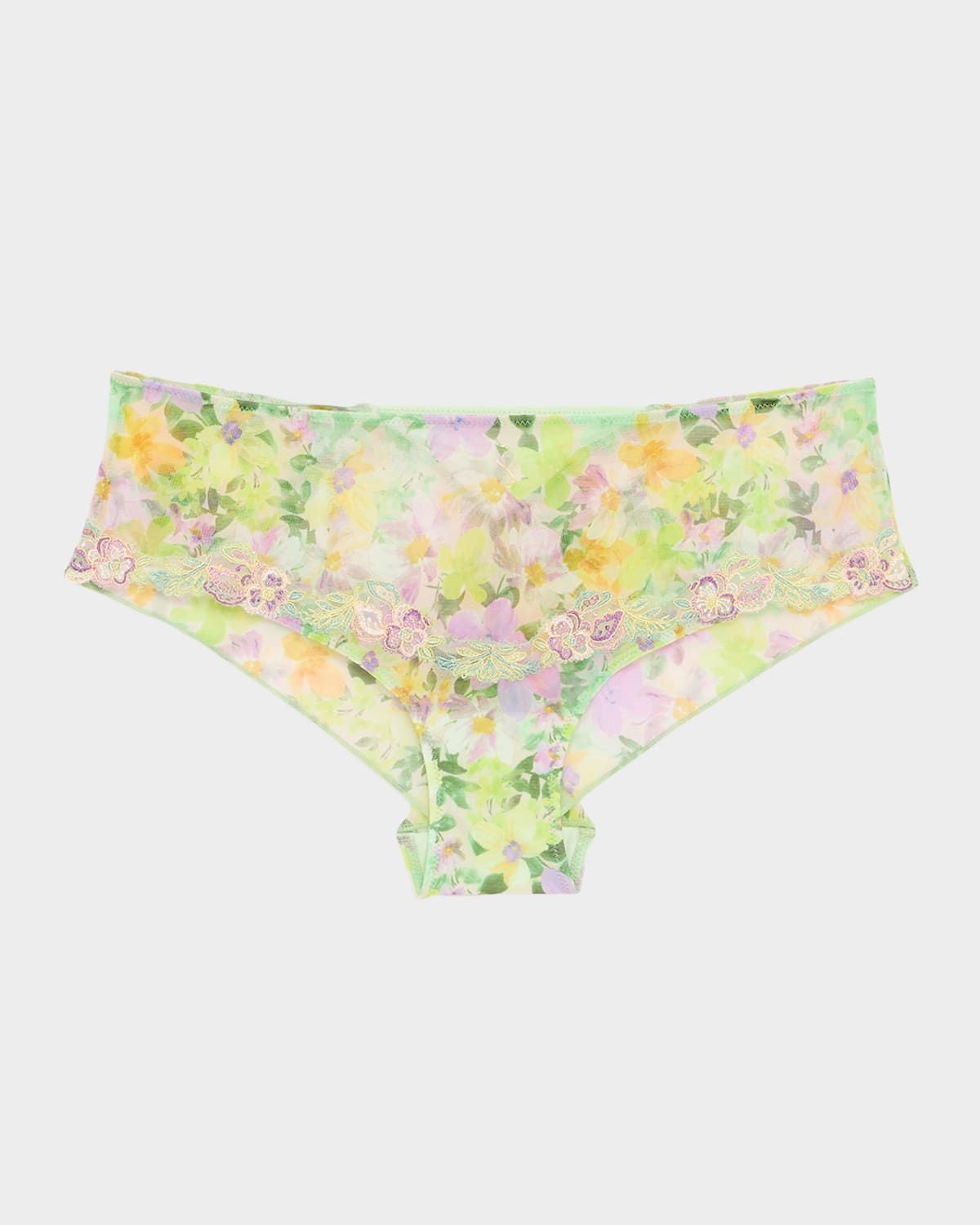 L & apos;Amour Au Soleil Floral-Embroidered Boyshorts