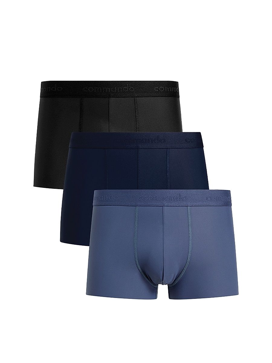 Men's Classic Mircofiber Boxer Brief Set, 3-Pack - Black Dark Navy Slate - Size XXL