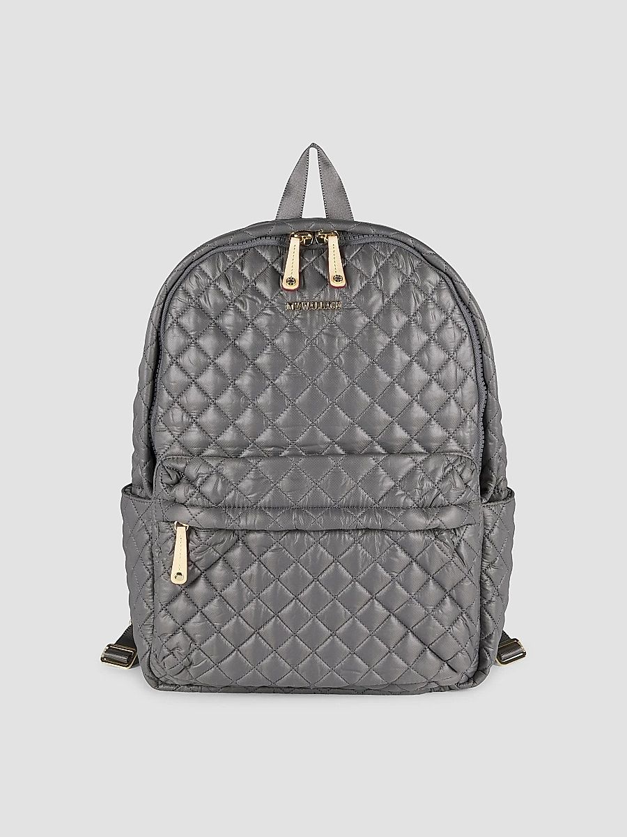 MZ Wallace Women's Metro Quilted Backpack - Medium Grey