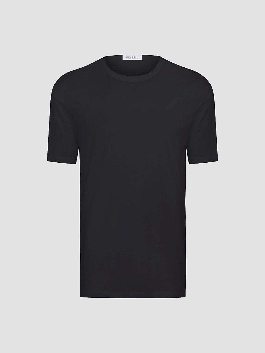 Stefano Ricci Men's Men's Solid Cotton Crewneck T-Shirt - Jet Black - Size XS
