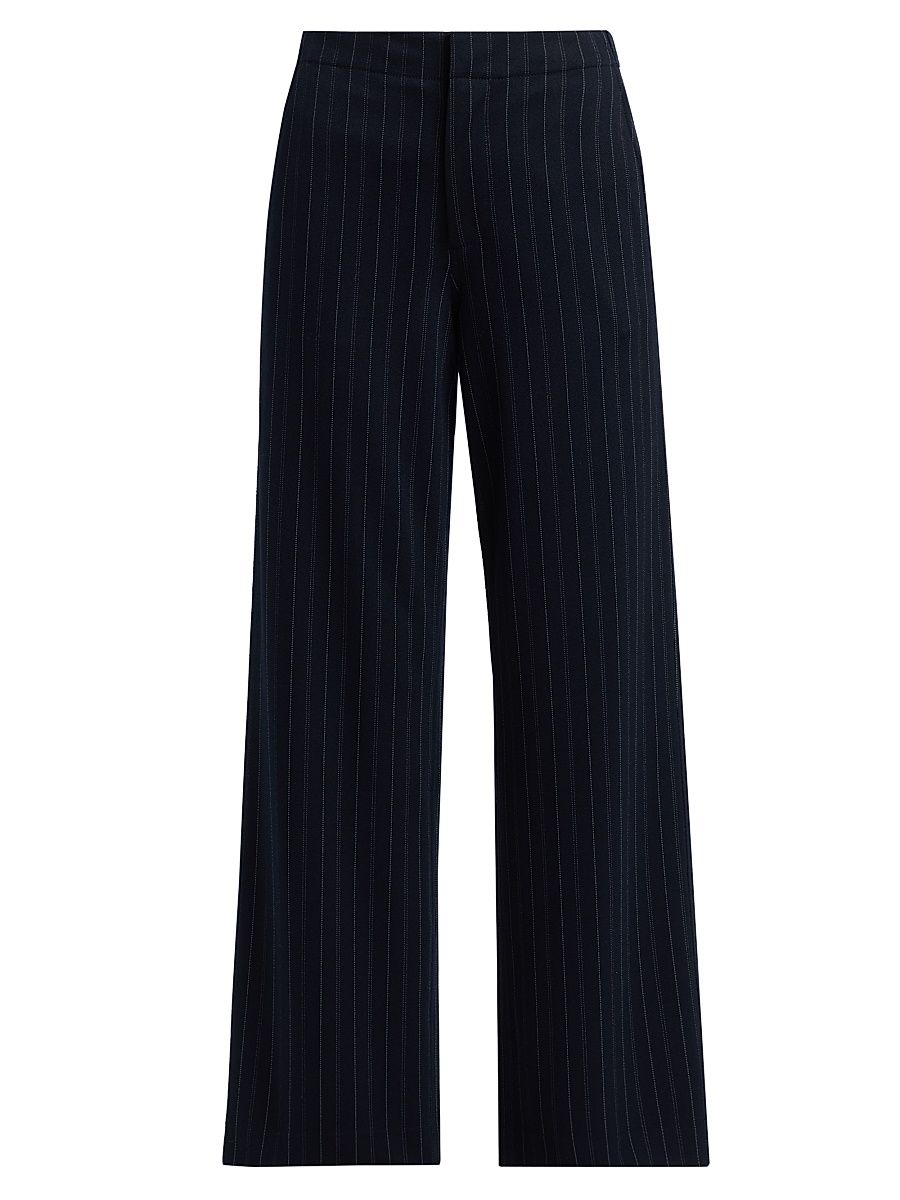 Women's Irina Striped Ponte Pants - Navy Multi - Size 16