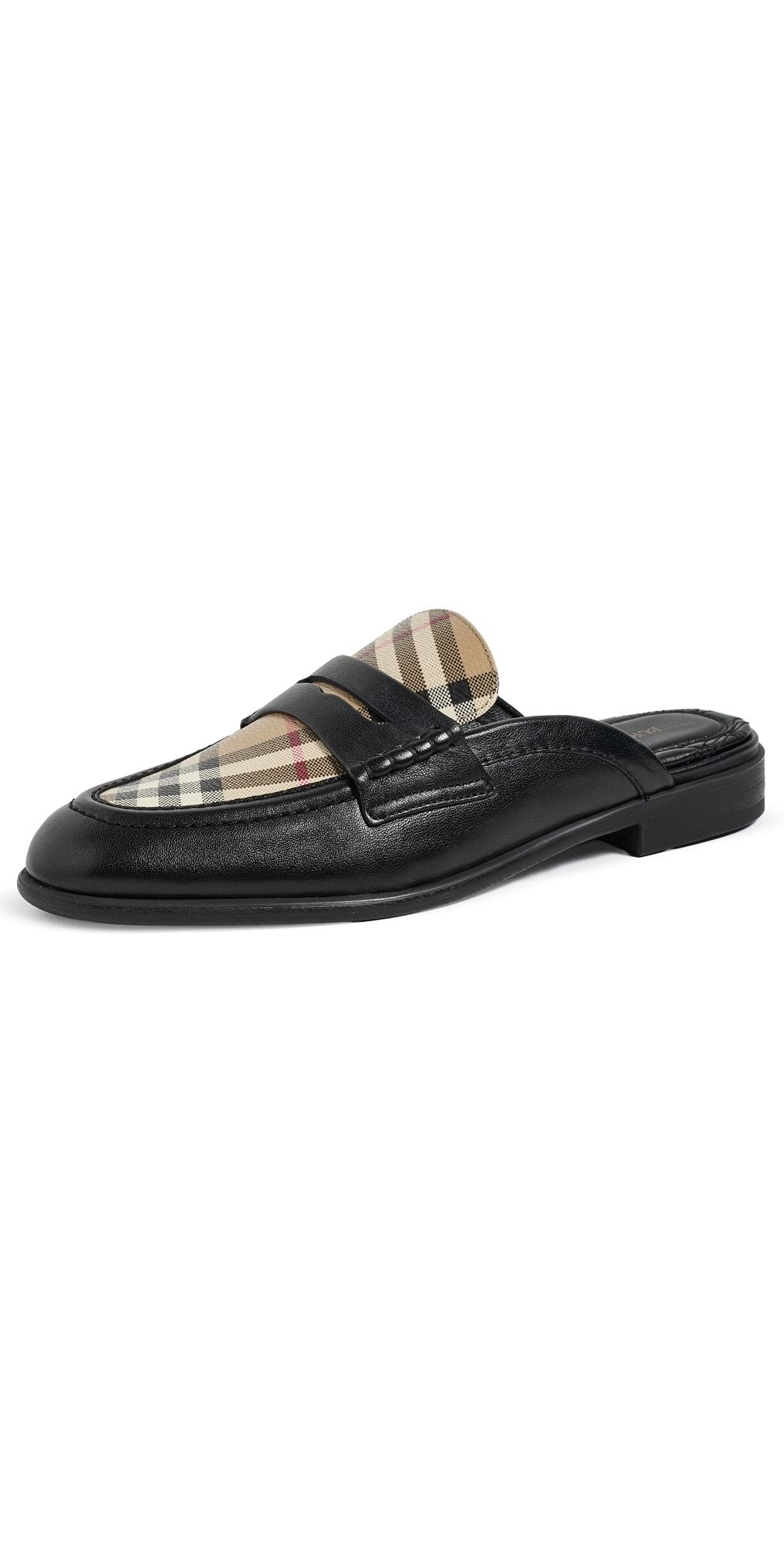 Burberry Opal Check Mule Loafers BLACK/ARCHIVE BEIGE 41