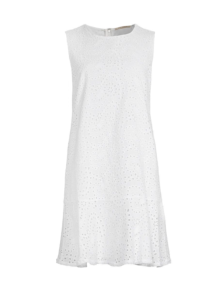Women's Leora Cotton Eyelet Shift Dress - Ivory - Size Large