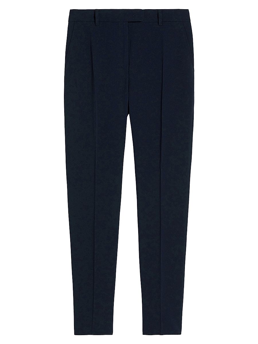 Women's Straight Fit Cady Trousers - Navy - Size 8