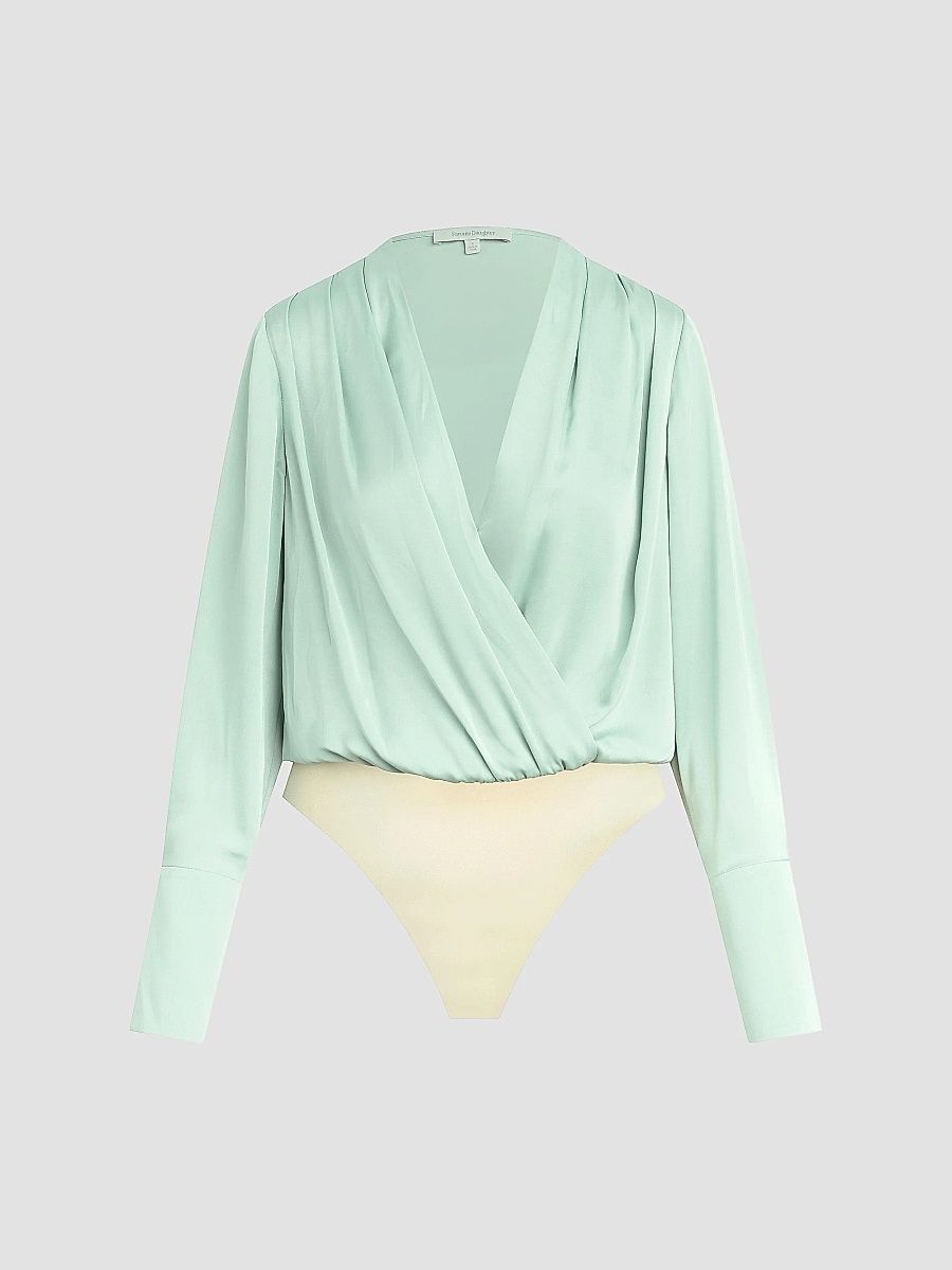 Favorite Daughter Women's Date Surplice Blouse - Light Sage - Size Small