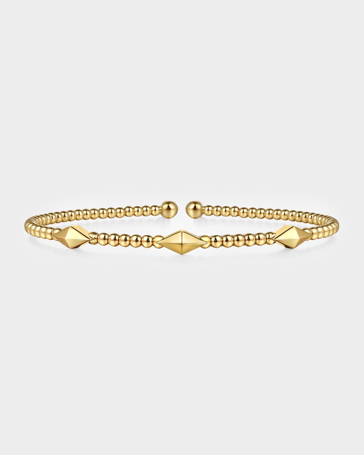 14K Yellow Gold Bujukan Pyramid Stations Bangle