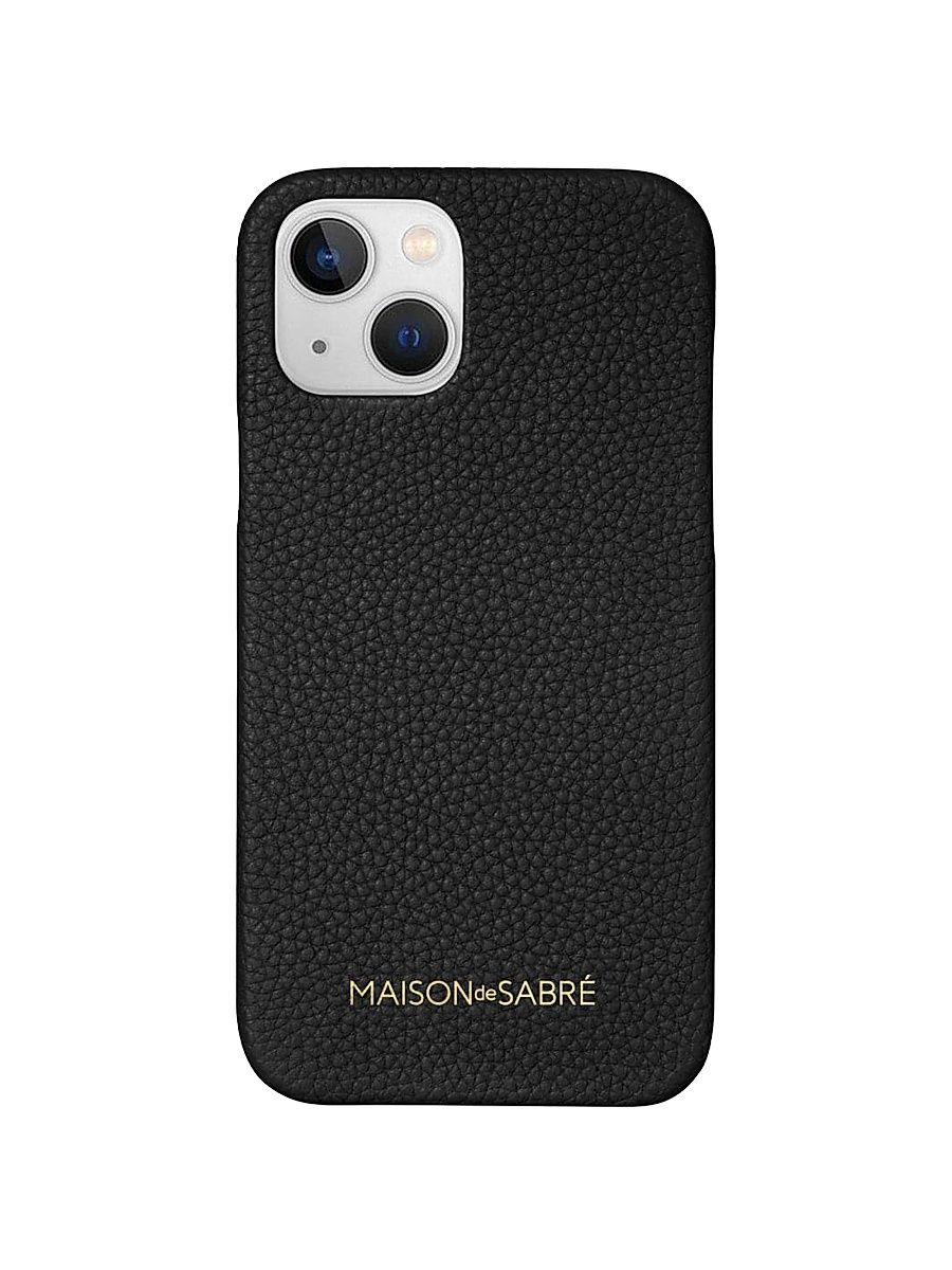 Leather Phone Case (iPhone 13) - Black Caviar