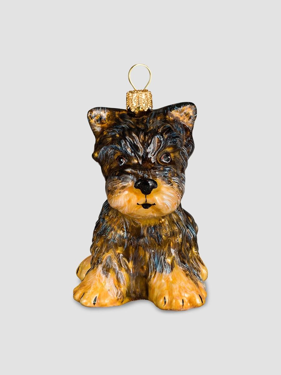 Yorkshire Terrier Glass Ornament