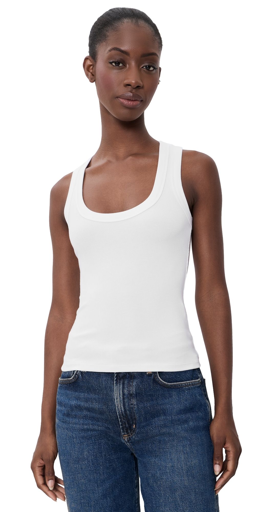 L'AGENCE Shania Racerback Tank White XL