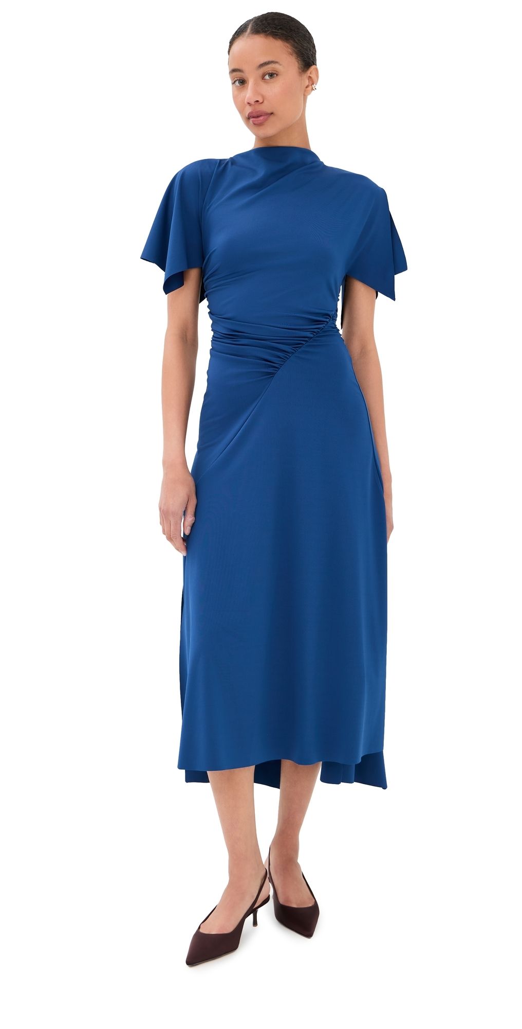 Victoria Beckham Cap Sleeve Dress Dark Ocean 6