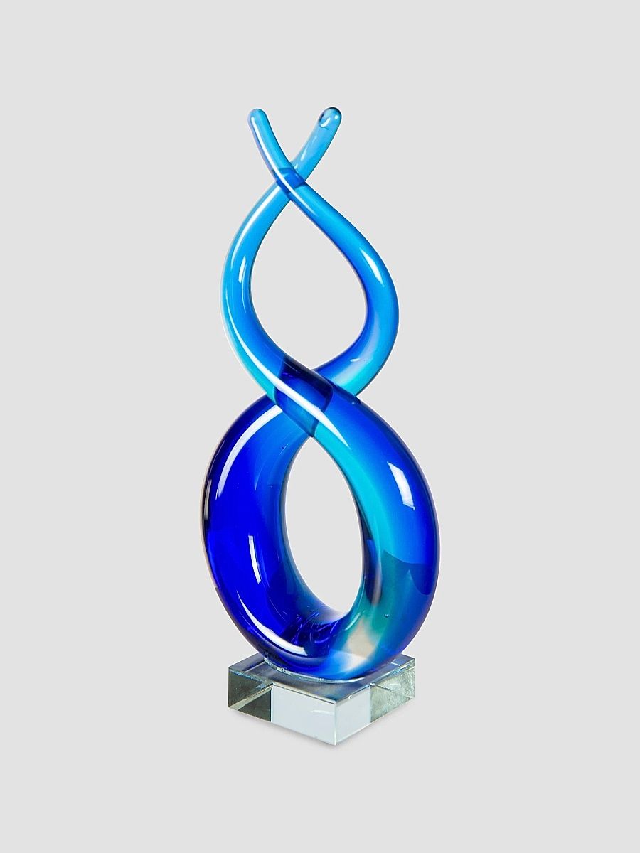 Endless Ocean Glass Sculpture - Blue