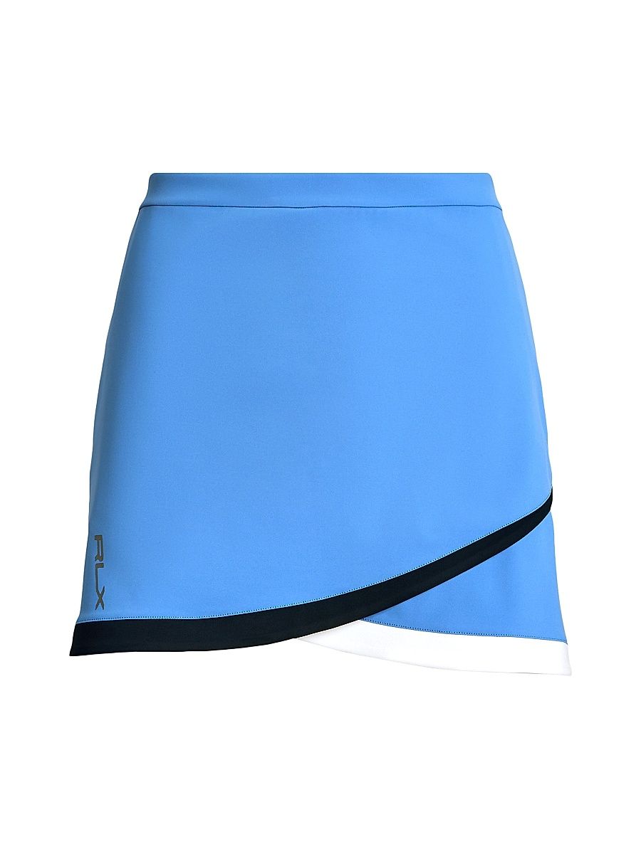 Women's Drywick Interlock Wrap Skort - Green Wich Blue Multi - Size Small