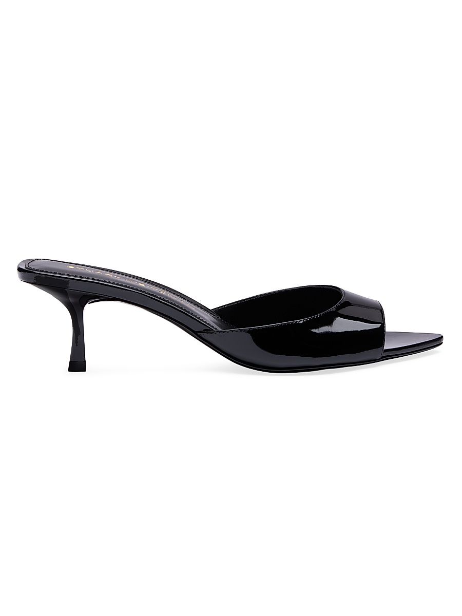 Women's Lexington 50MM Patent Leather Mule Sandals - Black - Size 9.5
