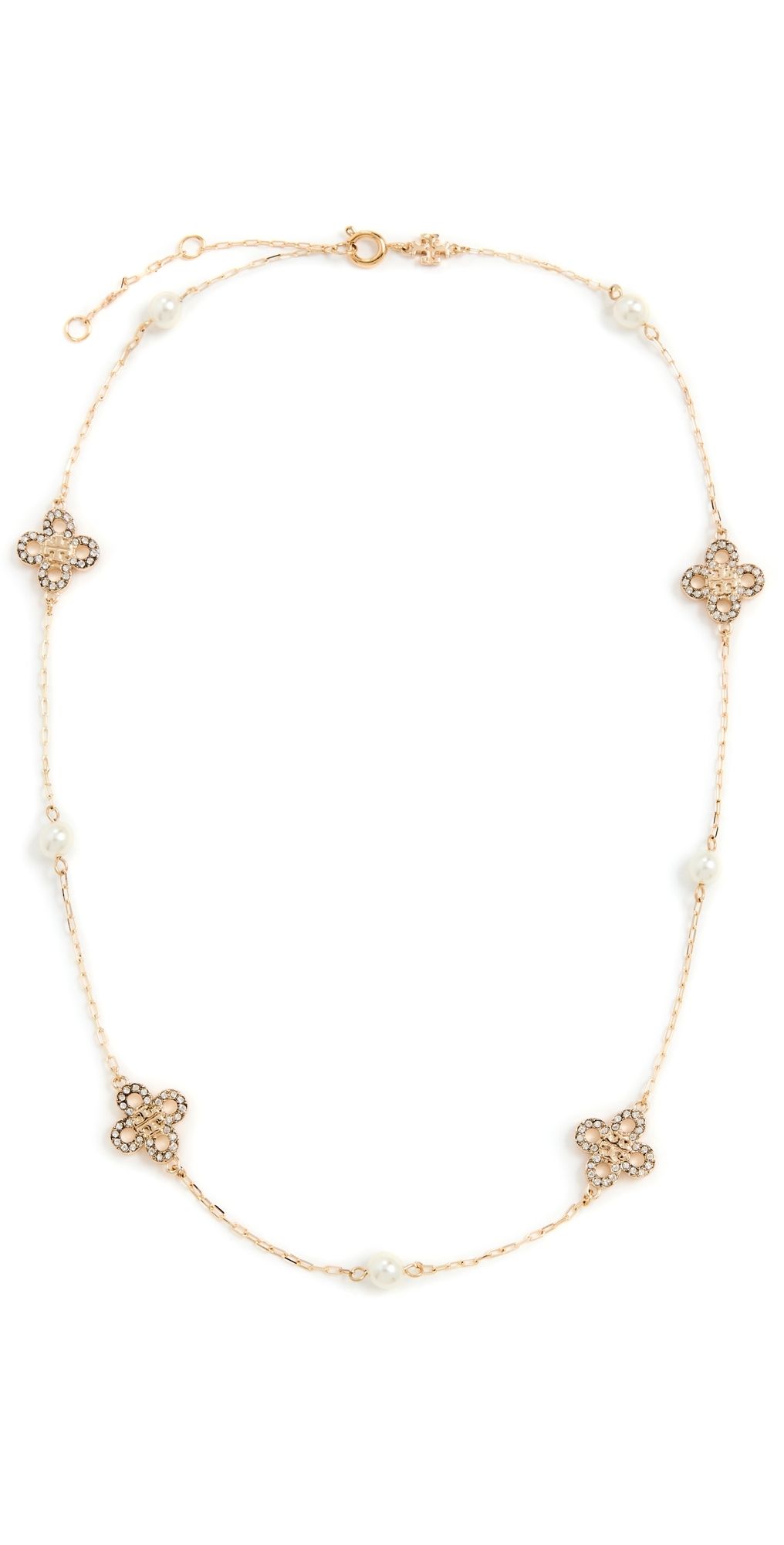 Tory Burch Forget Me Not Pearl Necklace Tory Gold/Pearl/Crystal One Size