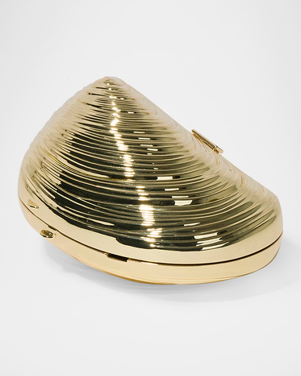 Bridget Mini Metal Oyster Shell Clutch Bag