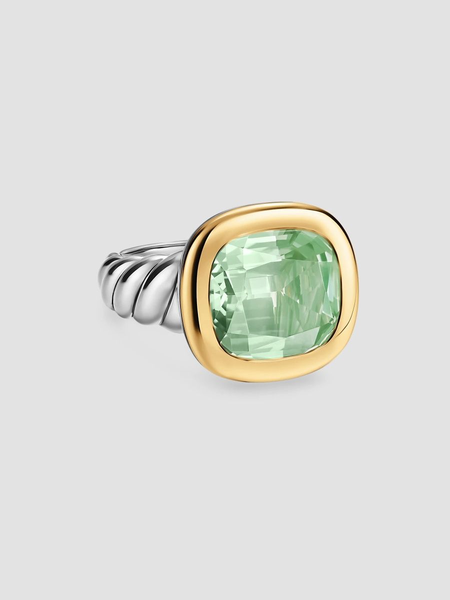 David Yurman Women's DY Mercer Color Stone Ring in Sterling Silver - New Prasiolite - Size 7