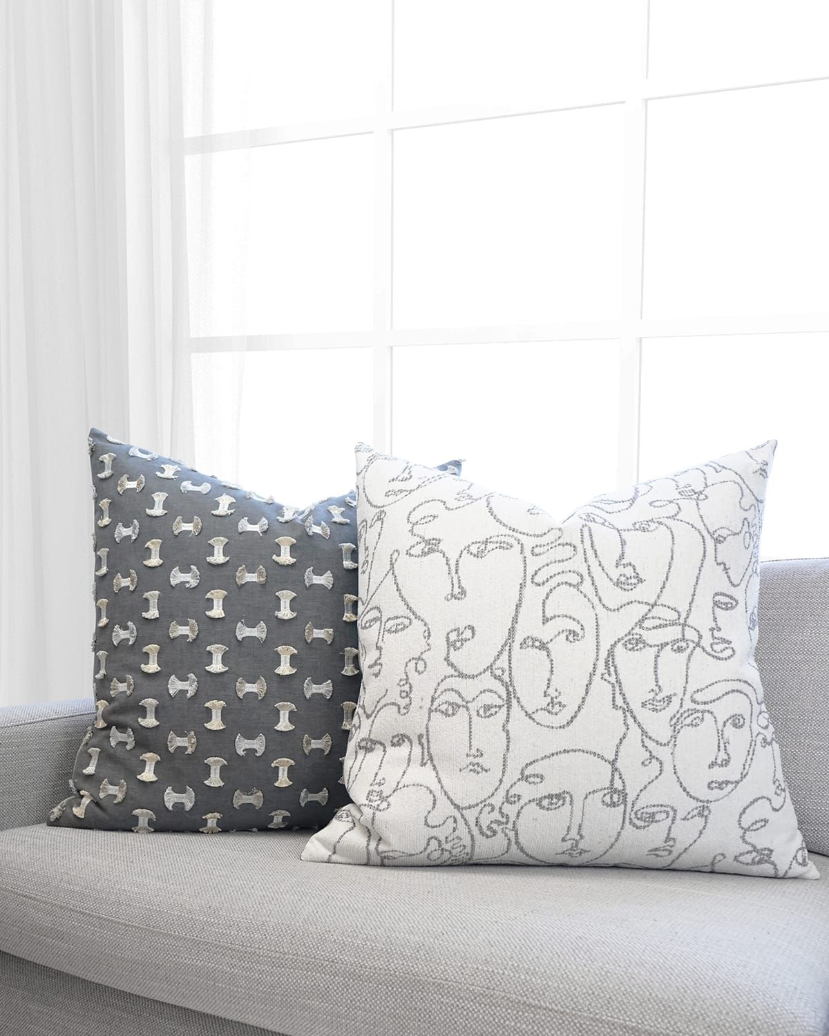 Frayed - Gunmetal 24x24" Pillow